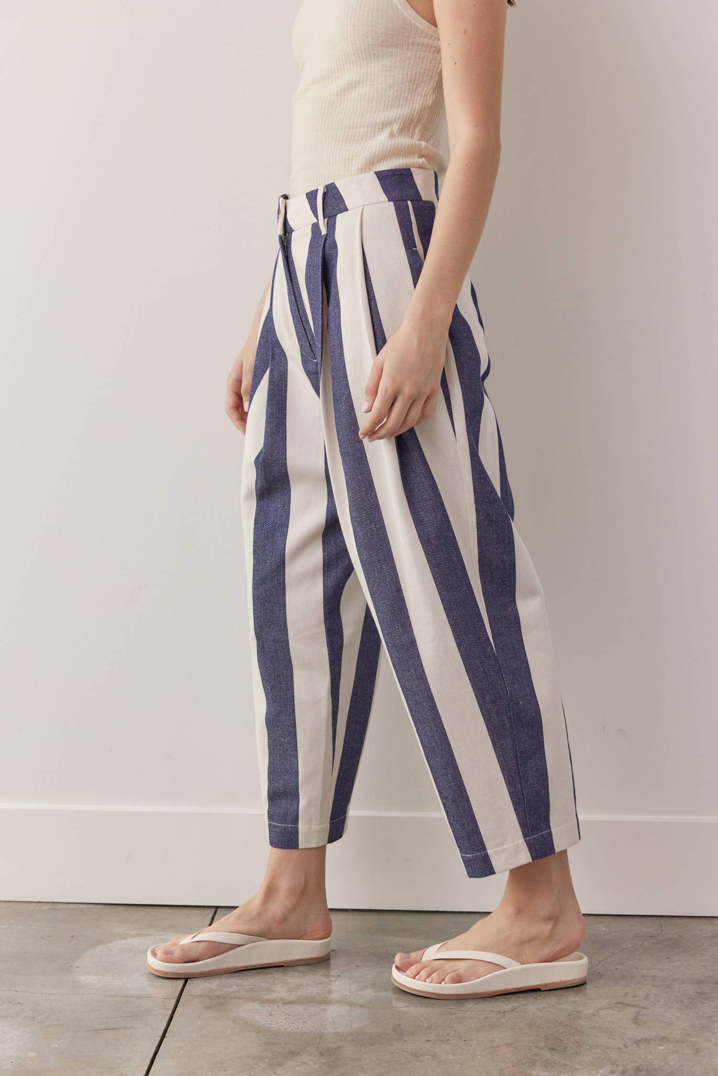 Striped taped pants: Denim