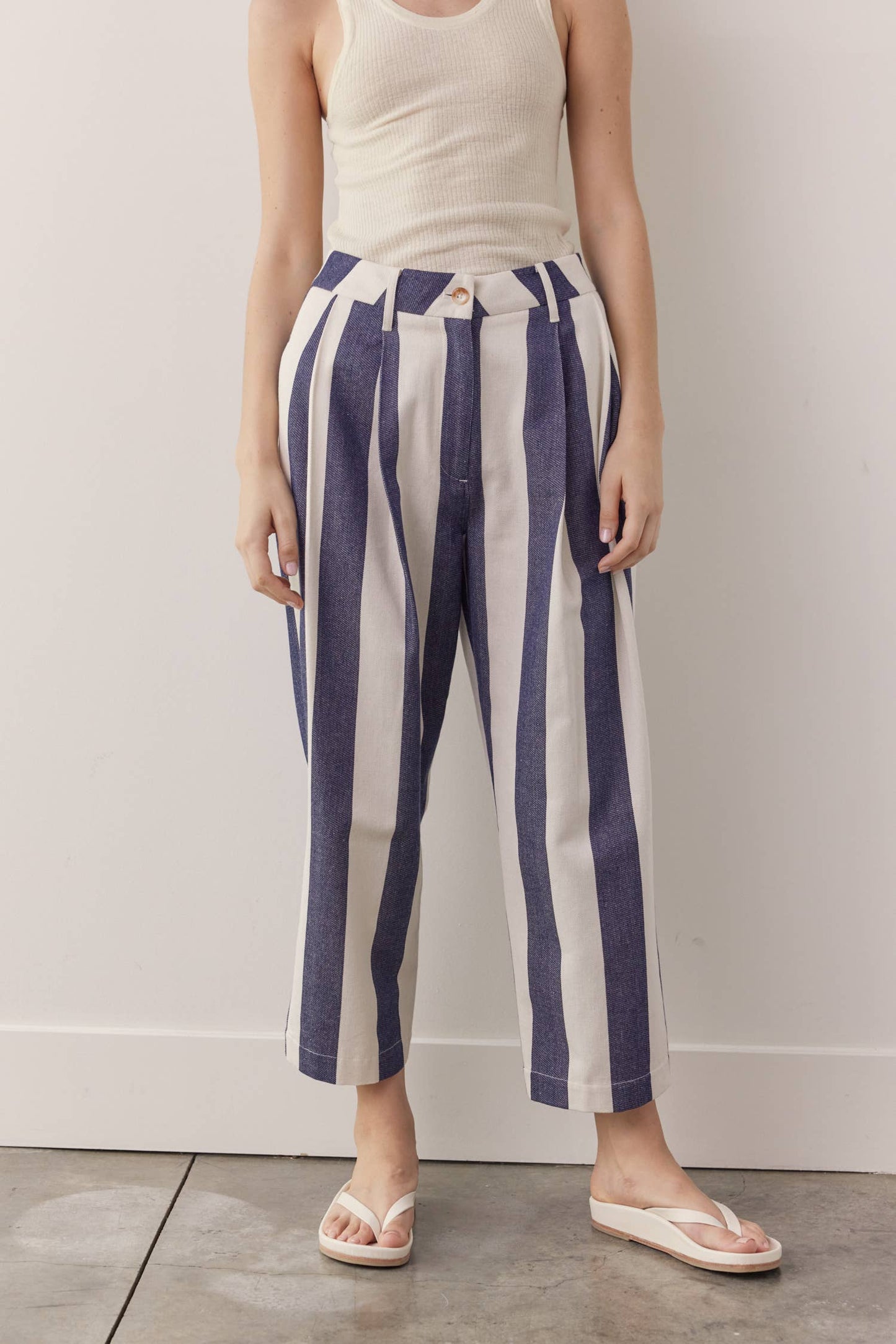 Striped taped pants: Denim