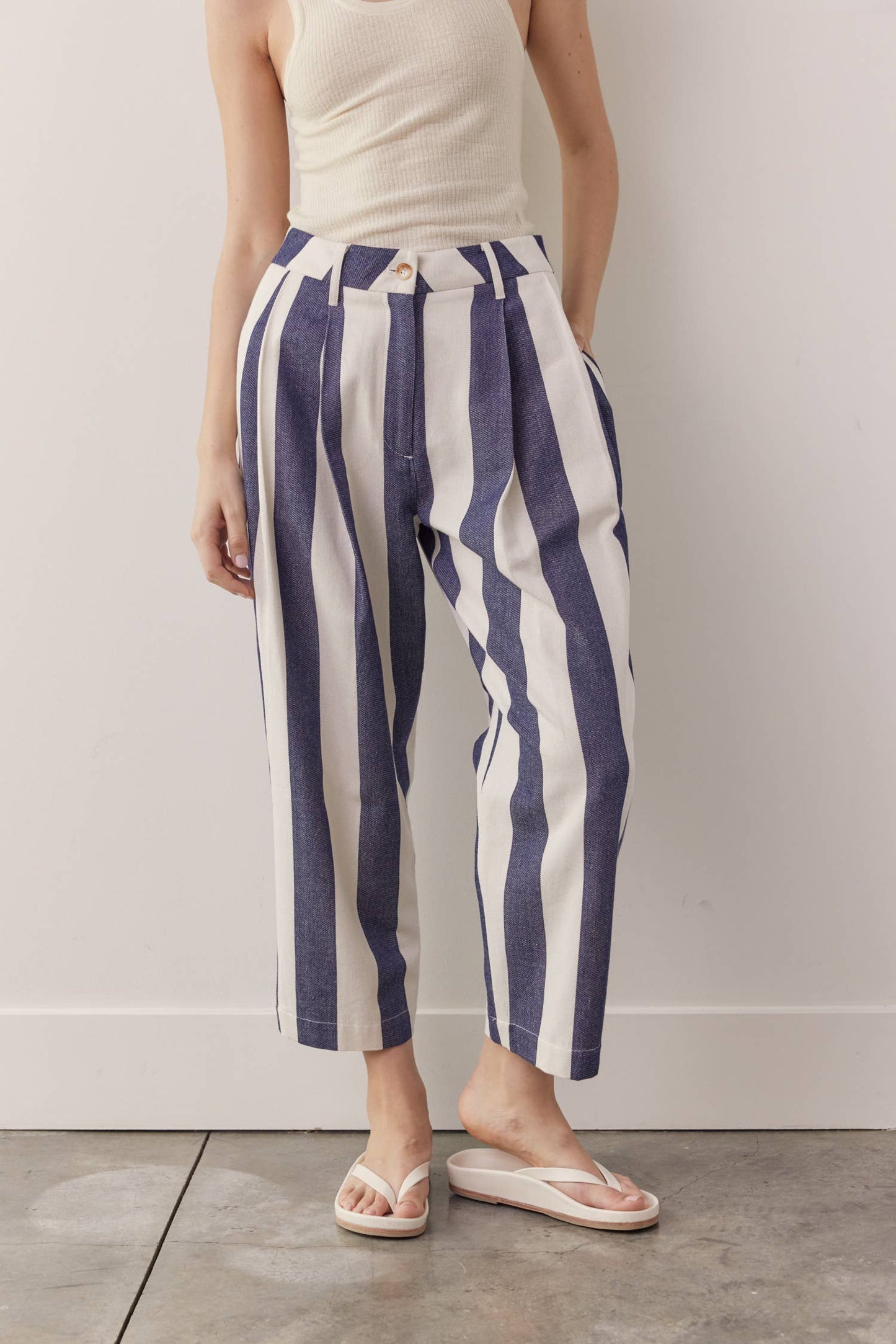 Striped taped pants: Denim