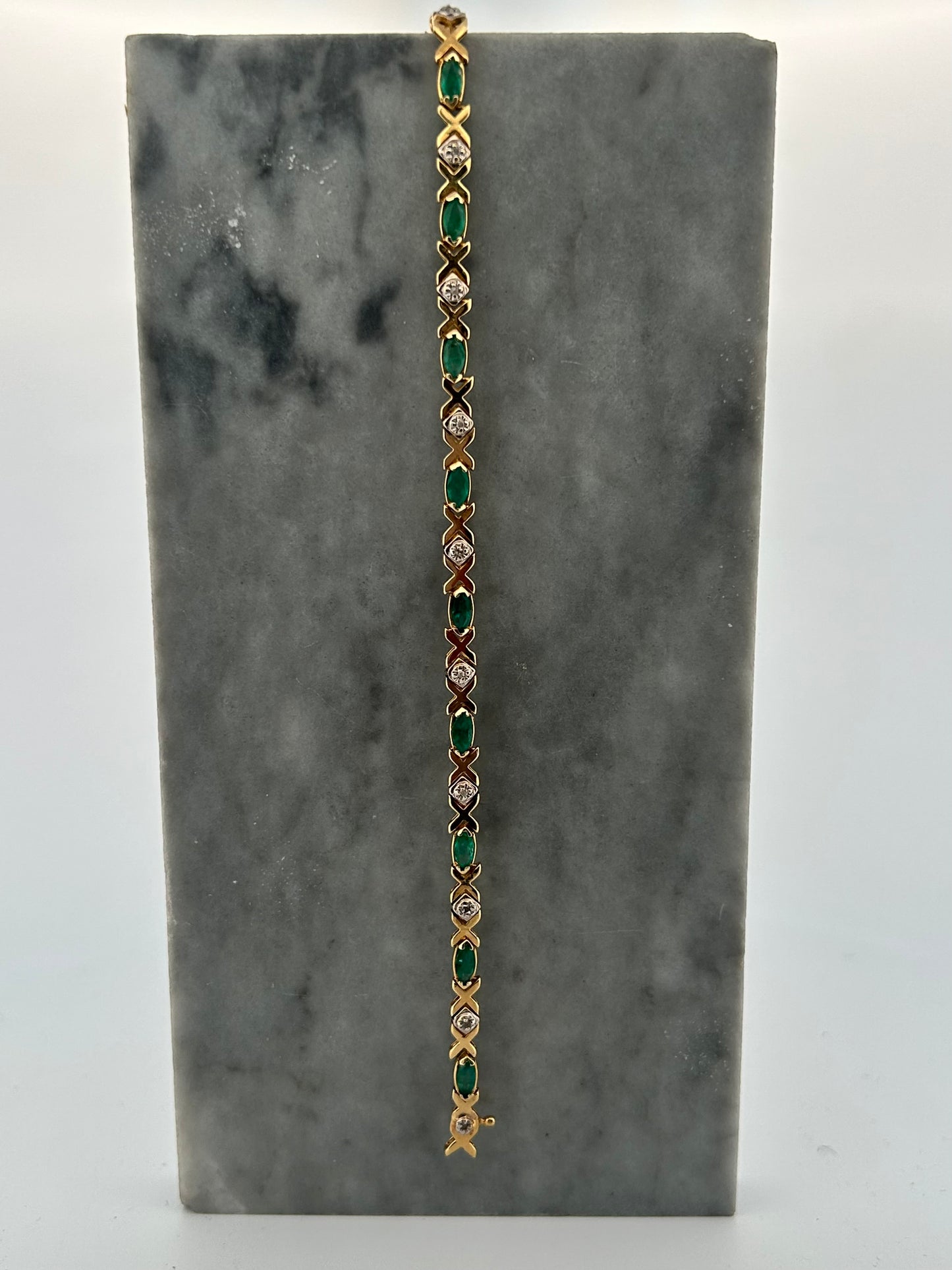 Vintage emerald and Diamond Bracelet