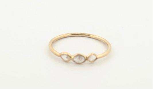 Rose Cut Diamond Row Ring