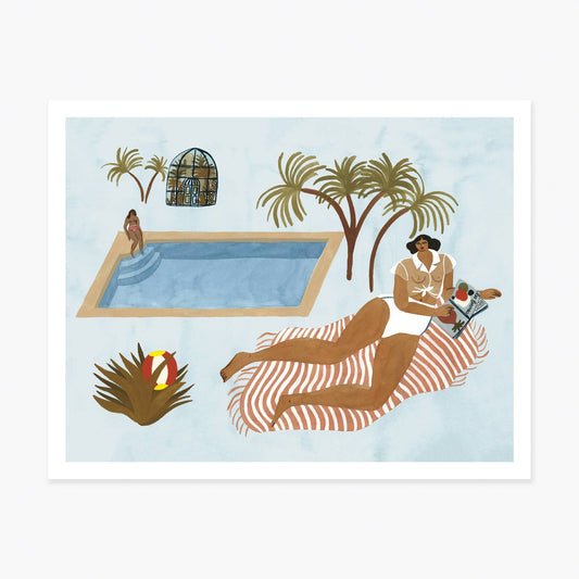 Far Off Poolside Art Print